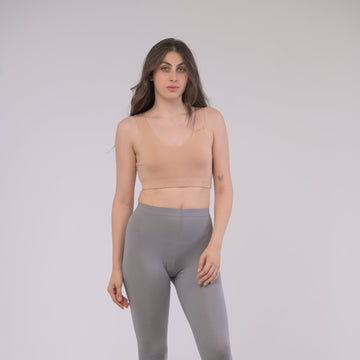 EIRICA Scoop Neck High Impact Running Sports Bra for Women - Skin