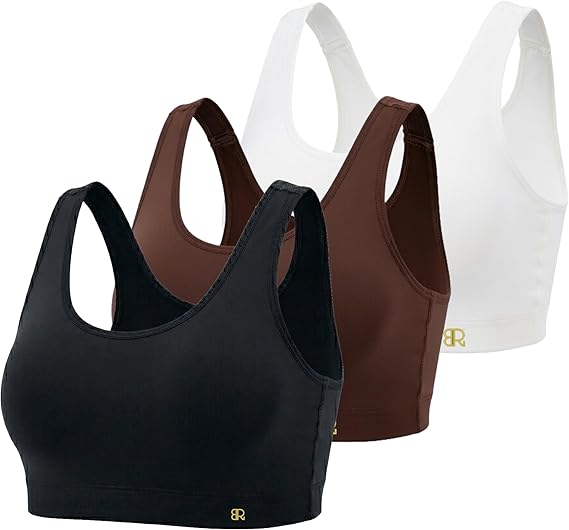 Women's Sports Bra Lenzing Micro Modal – Wire Free High Impact Yoga Bra Padded with Removable Cups, U-Back Workout Gym Crop Top for Running & Fitness