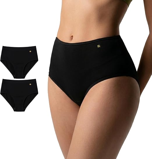 Eirica Women's Micro Modal Knickers (2 Pack) – High Waisted Seamless Full Briefs
