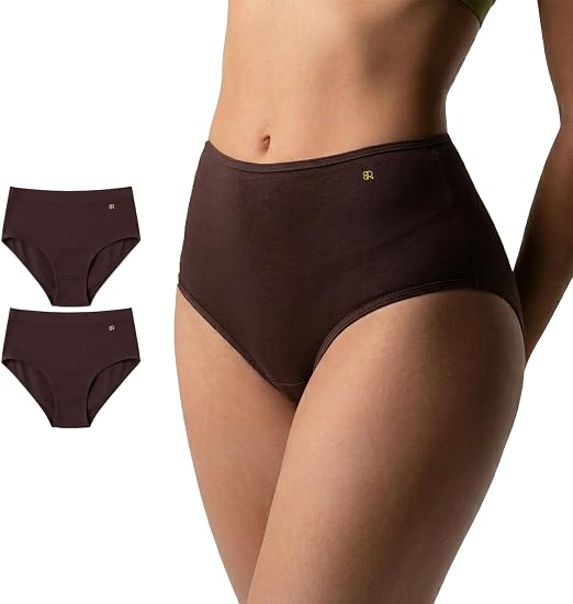 Eirica Women's Micro Modal Knickers (2 Pack) – High Waisted Seamless Full Briefs