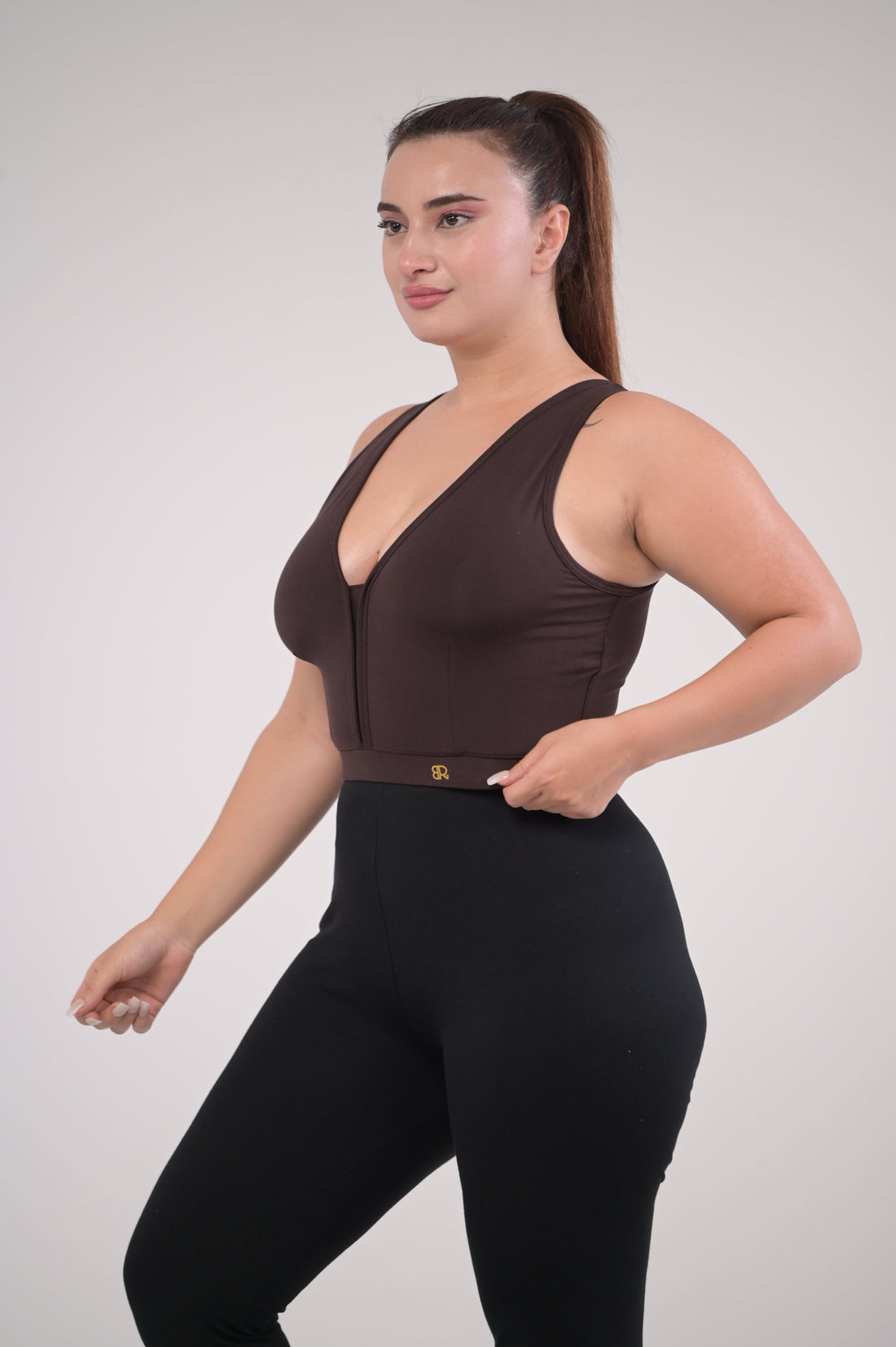 Eirica v neck bralette - Brown