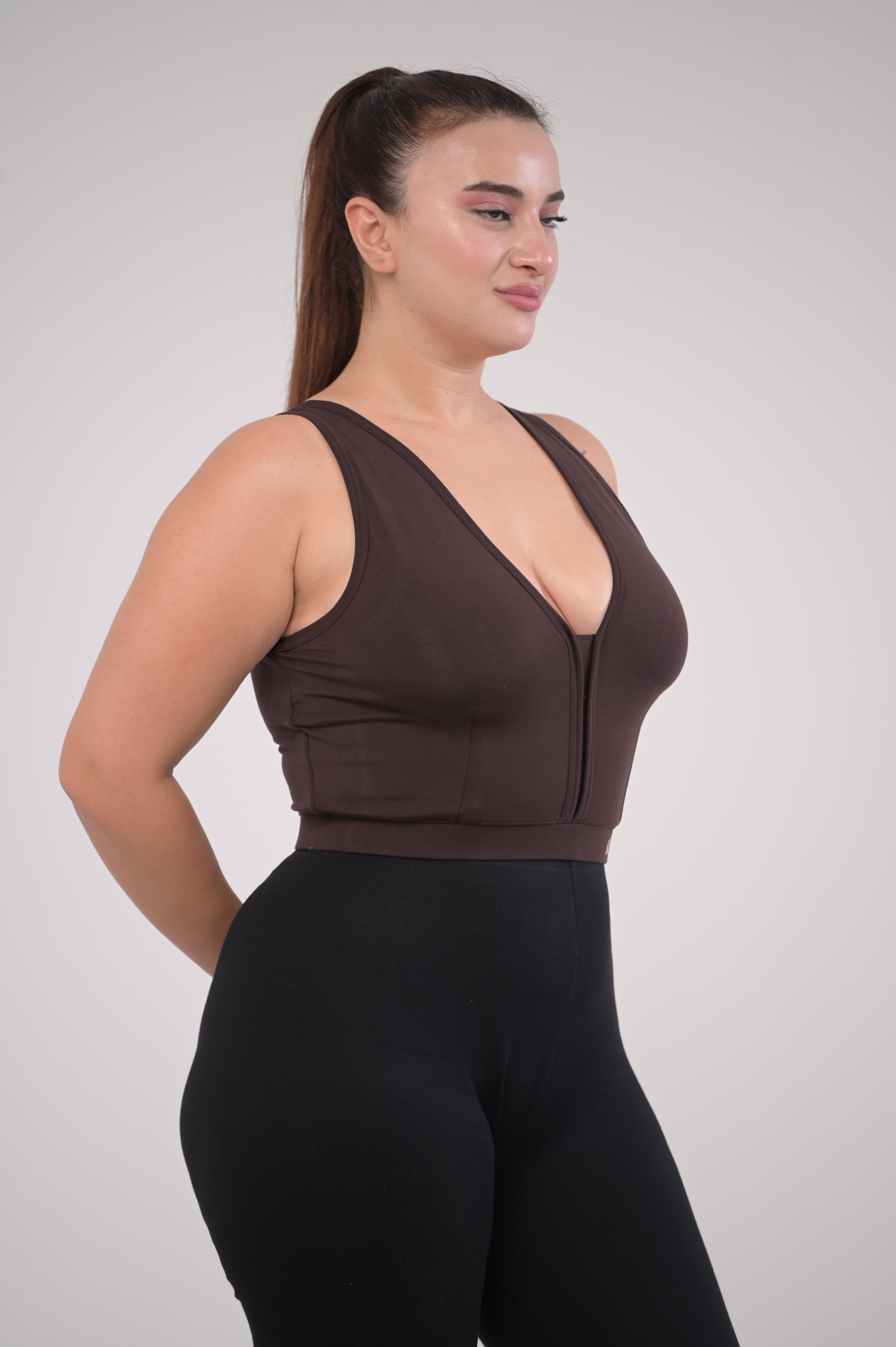 Eirica v neck bralette - Brown