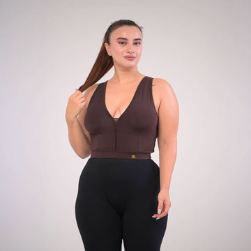 Eirica v neck bralette - Brown