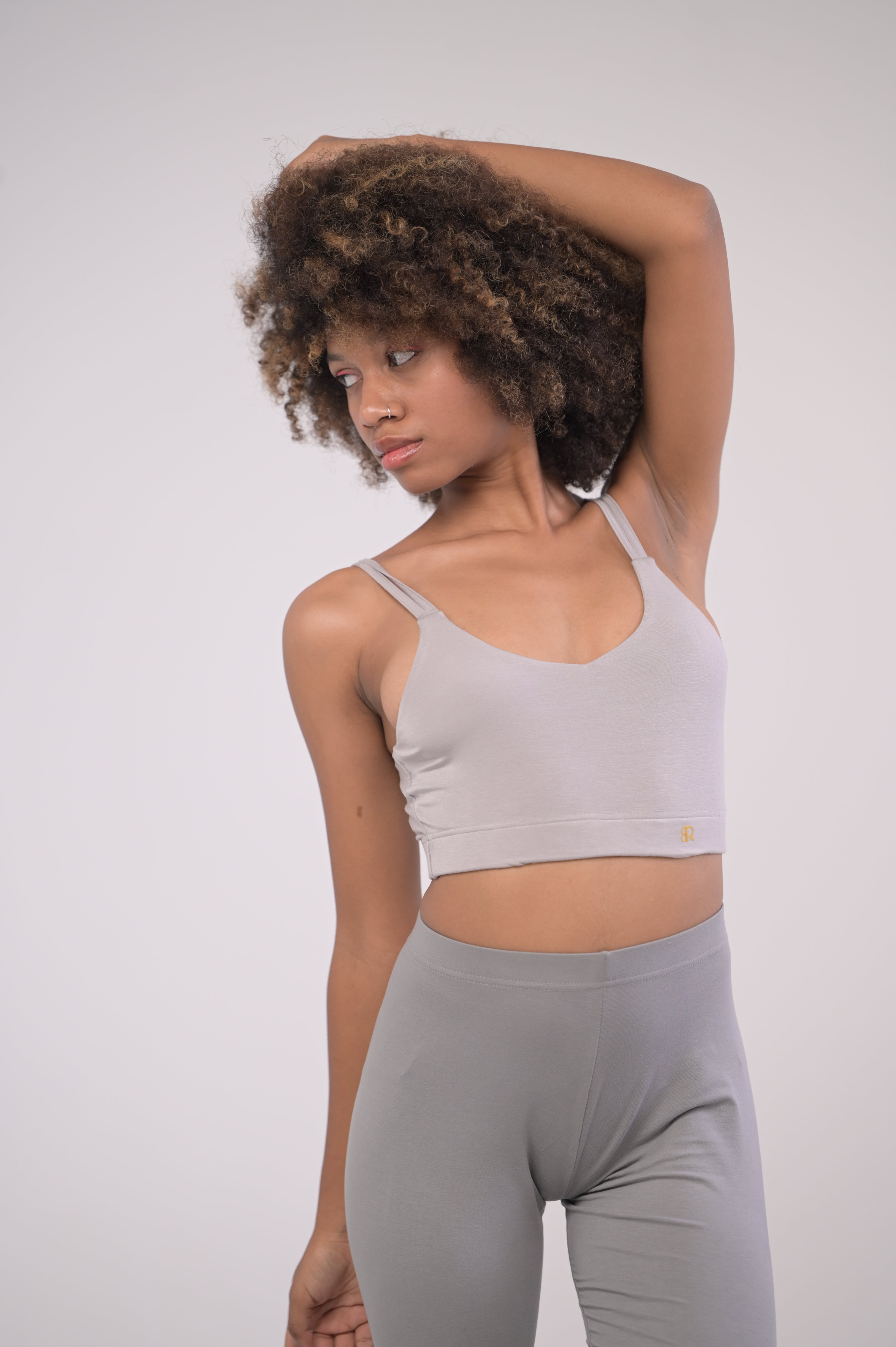 Eirica yoga light weight seamless bra - grey