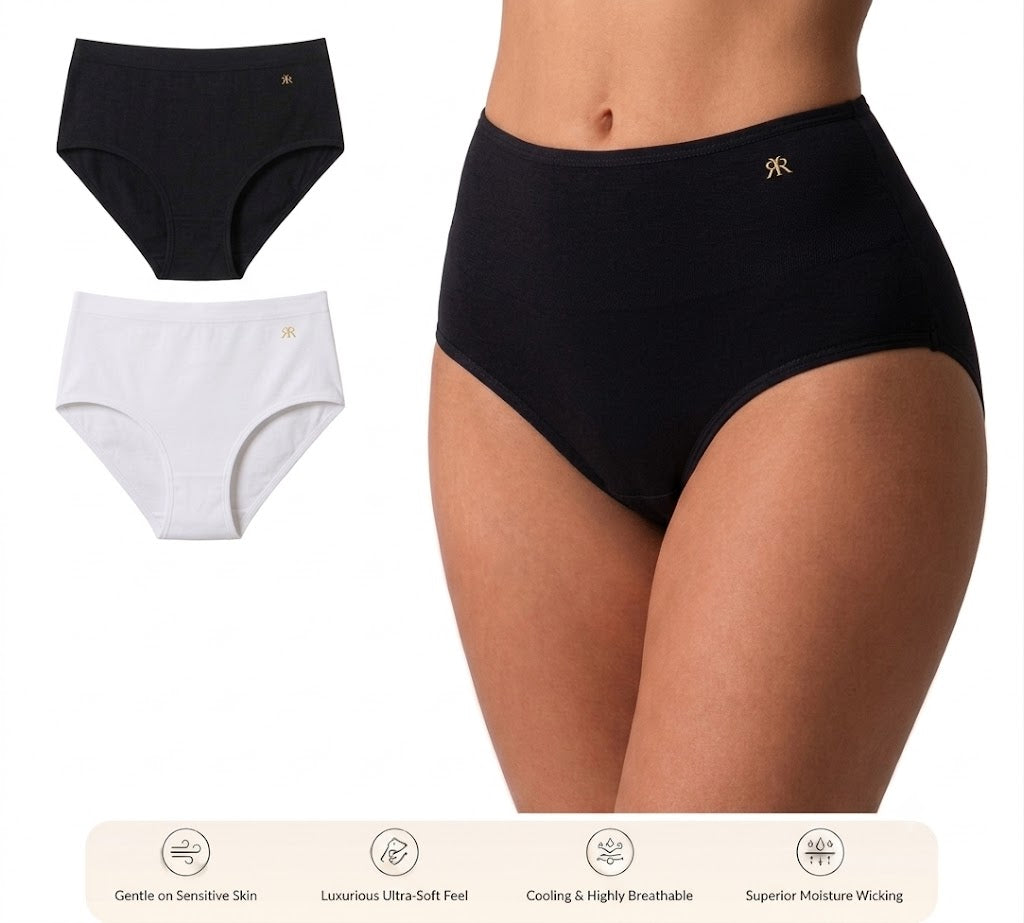 Eirica Women’s Micro Modal Knickers Multipack – High Waisted Seamless Full Briefs, Soft Breathable Everyday Underwear