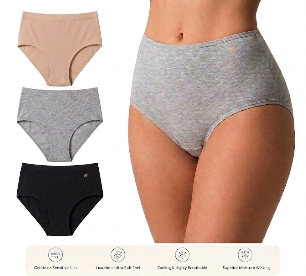 Eirica Women’s Micro Modal Knickers Multipack – High Waisted Seamless Full Briefs, Soft Breathable Everyday Underwear