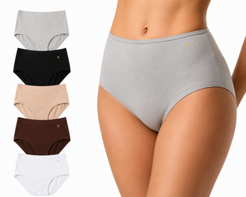 Eirica Women's Micro Modal Knickers (5 Pack) – High Waisted Seamless Full Briefs