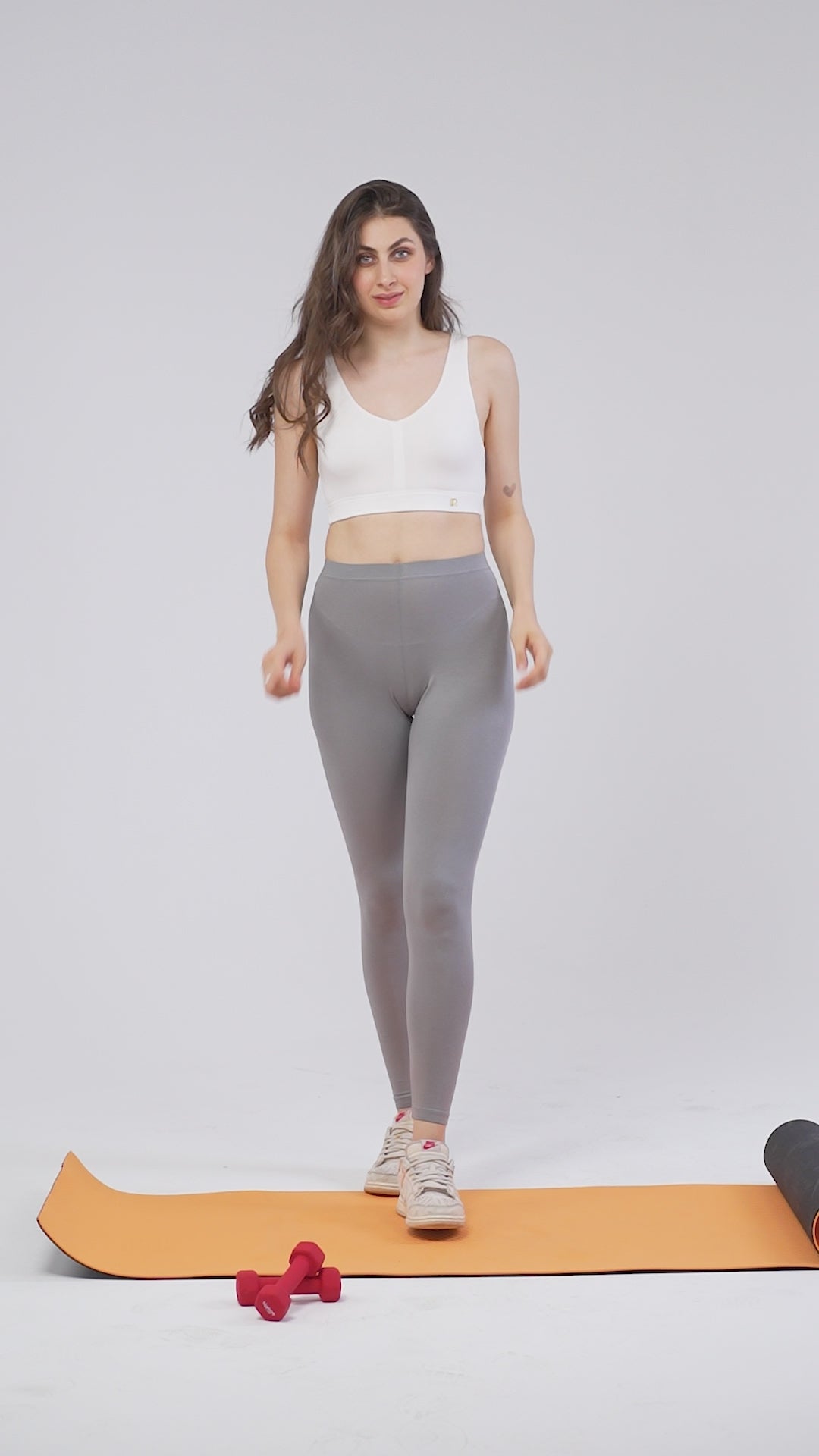 EIRICA Scoop Neck High Impact Running Sports Bra for Women - White