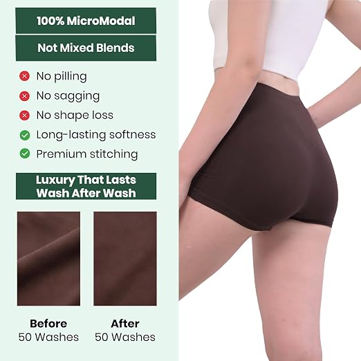 Women's Cycling Shorts Combo Pack | Anti-Chafing High Waisted Micro Modal Shorts